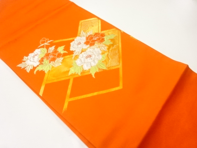 牡丹模様織出し名古屋帯